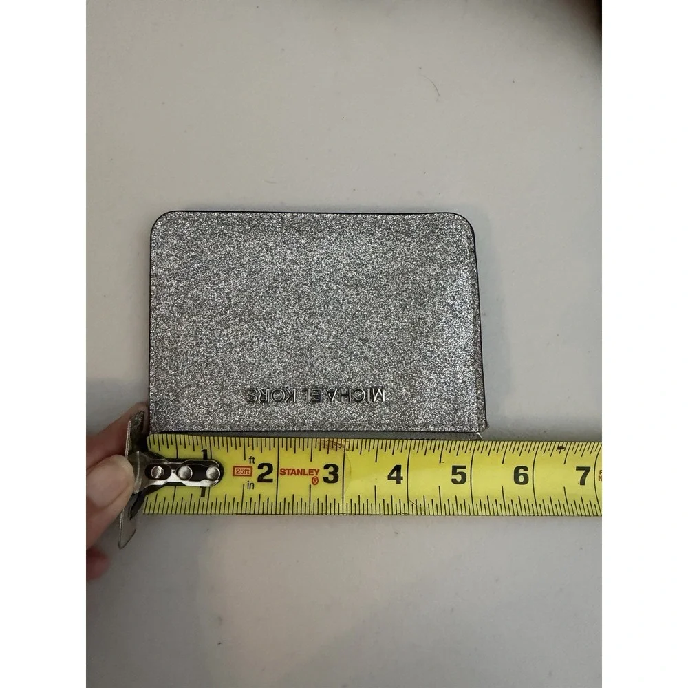 Michael Kors Mini Silver Glitter Wallet Id And Card Holder